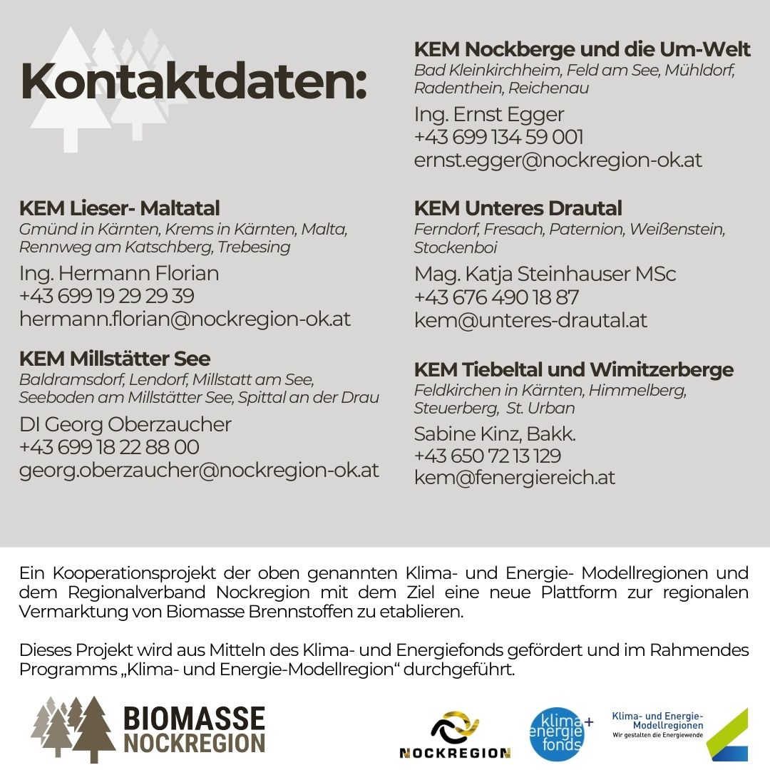 Kontaktdaten Kontaktdaten Plattform Biomasse Nockberge